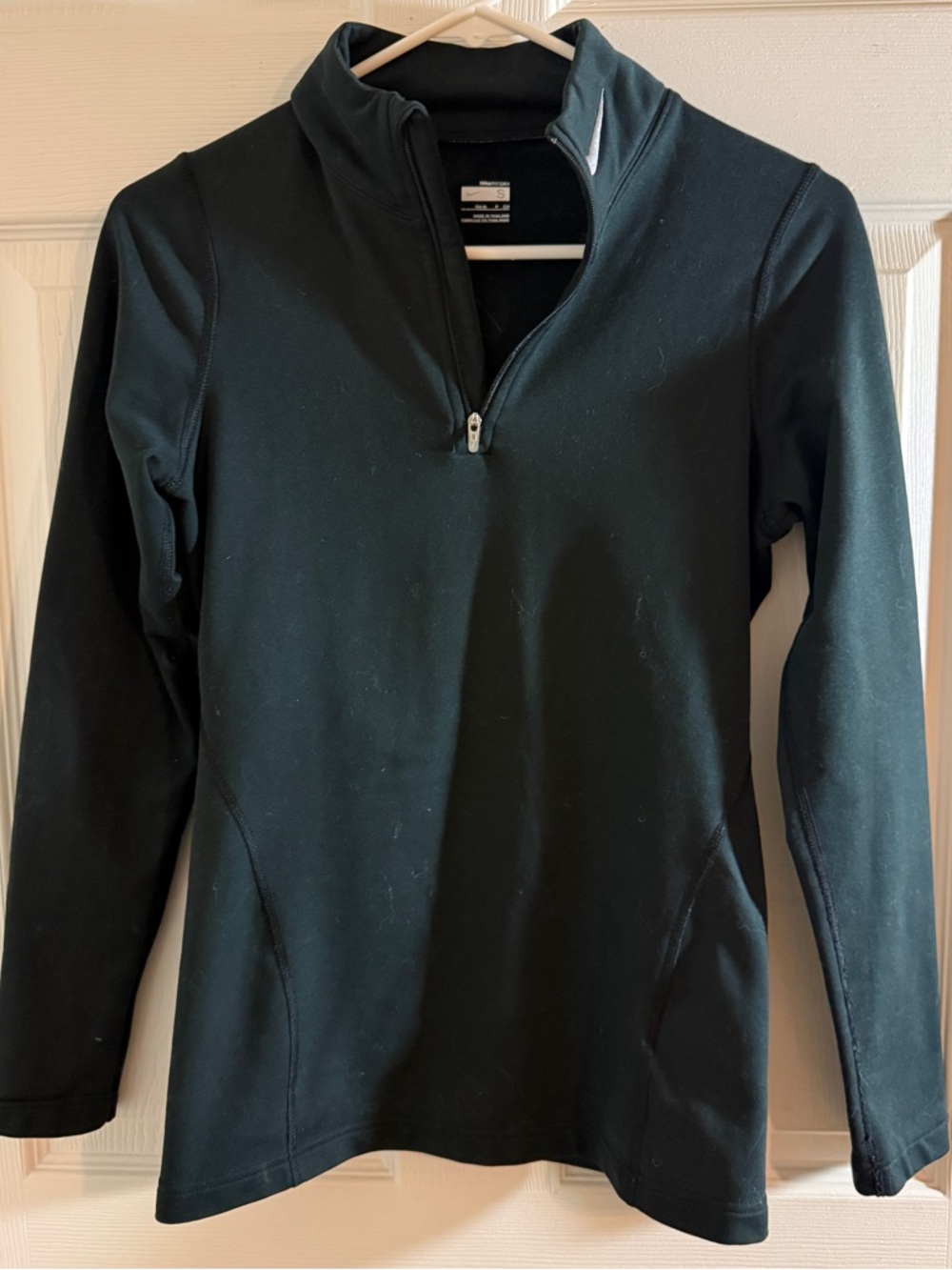 Nike Dri-Fit Quarter Zip Long Sleeve Top Small Black